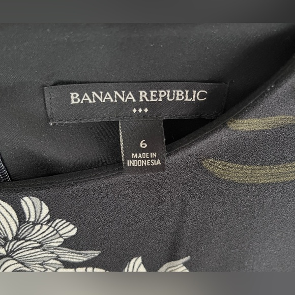 Banana Republic Black Floral Sleeveless Sheath Dress | Size 6 | Excellent Condit - Picture 5 of 6